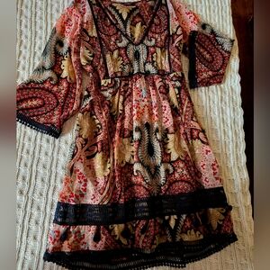 Gorgeous RANNA GILL boho layered light cover up summer dress! 4 Small